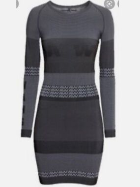 Alexander Wang x H&M black and grey bodycon long sleeve dress XS